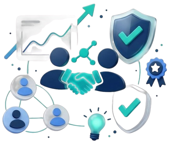 TK Digital Agency business partnership and digital growth illustration
